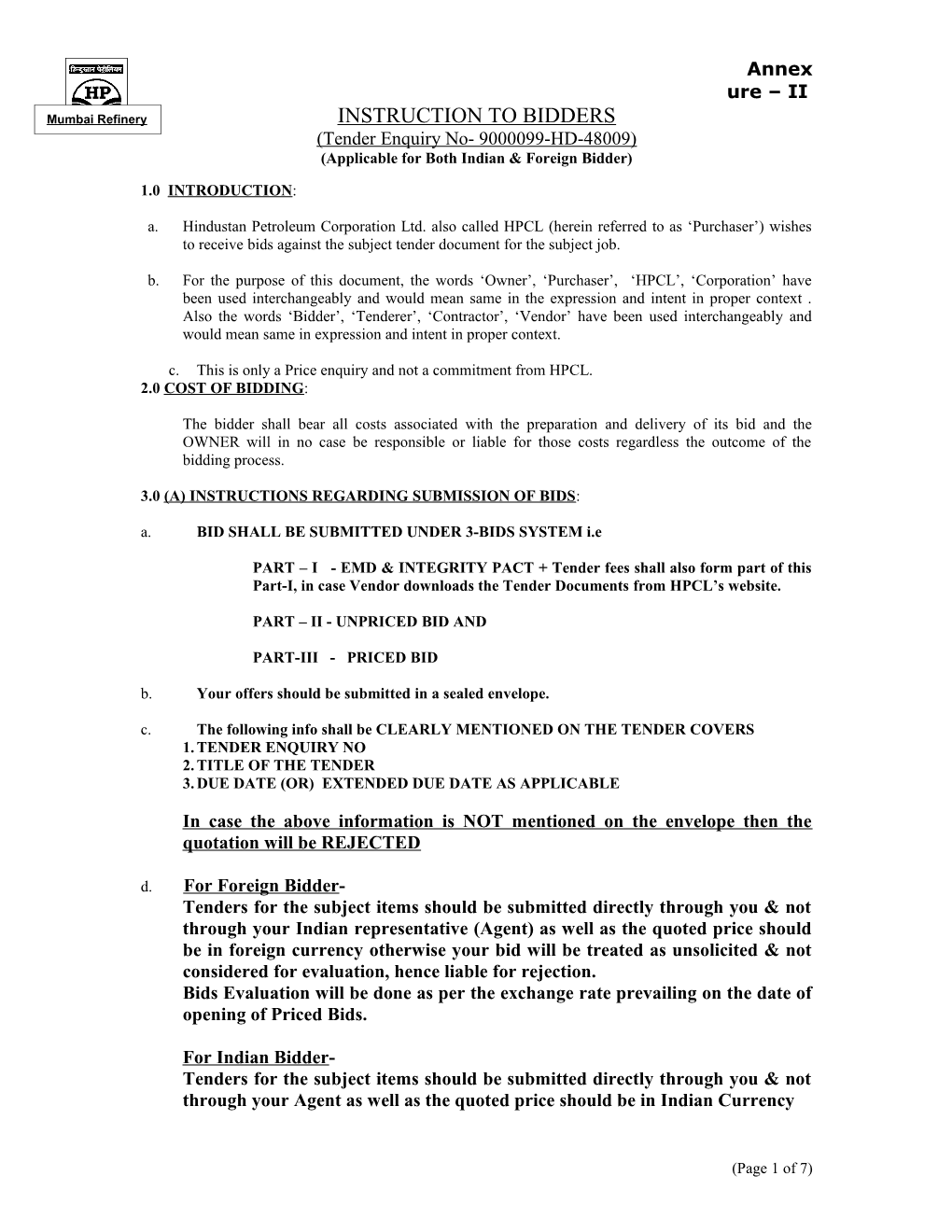 Global Tender Notice