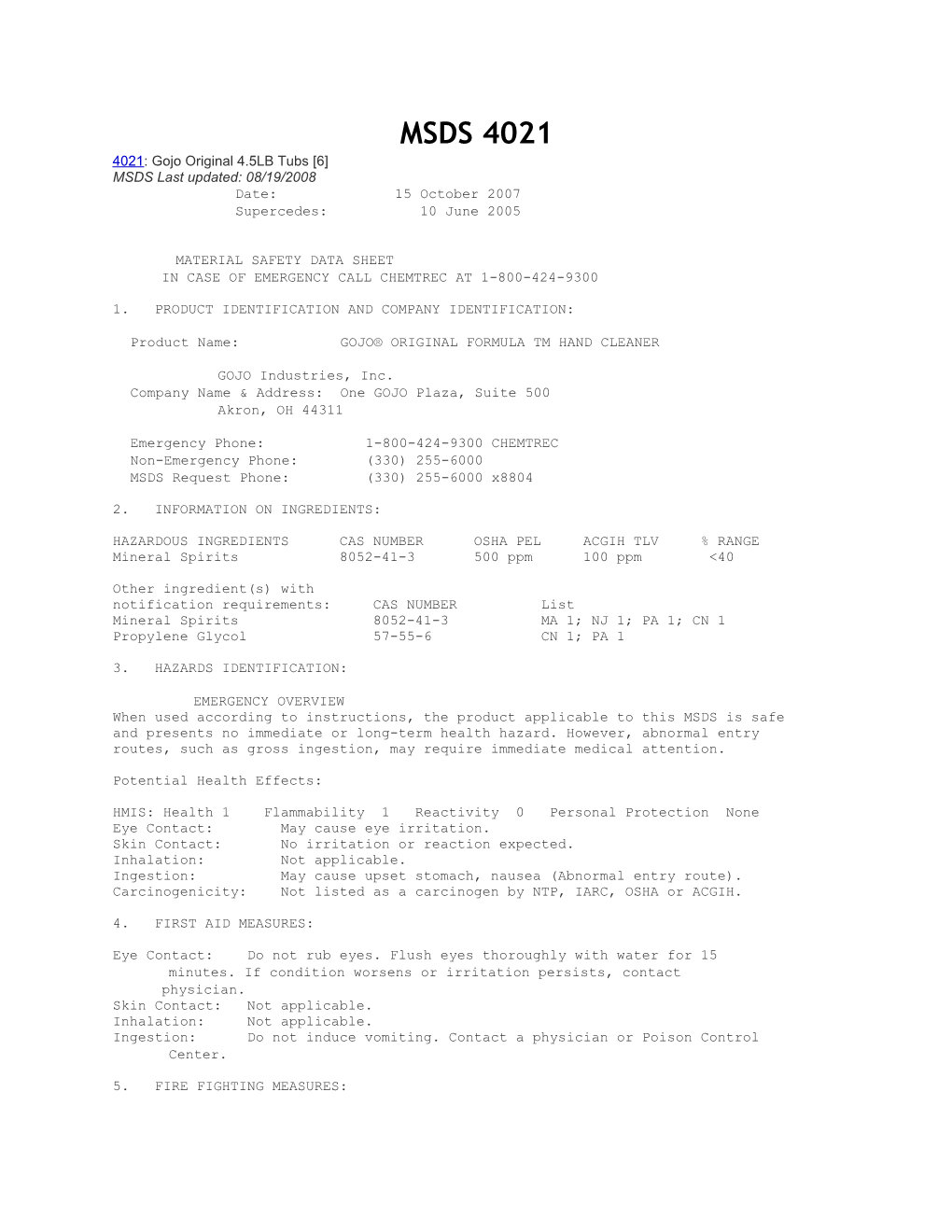 Material Safety Data Sheet s79