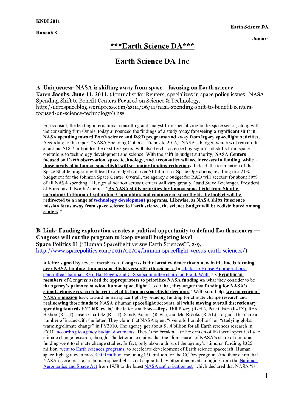 KNDI 2011 Earth Science DA