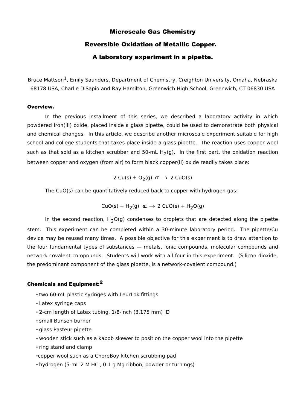 Microscale Gas Chemistry, Part 17