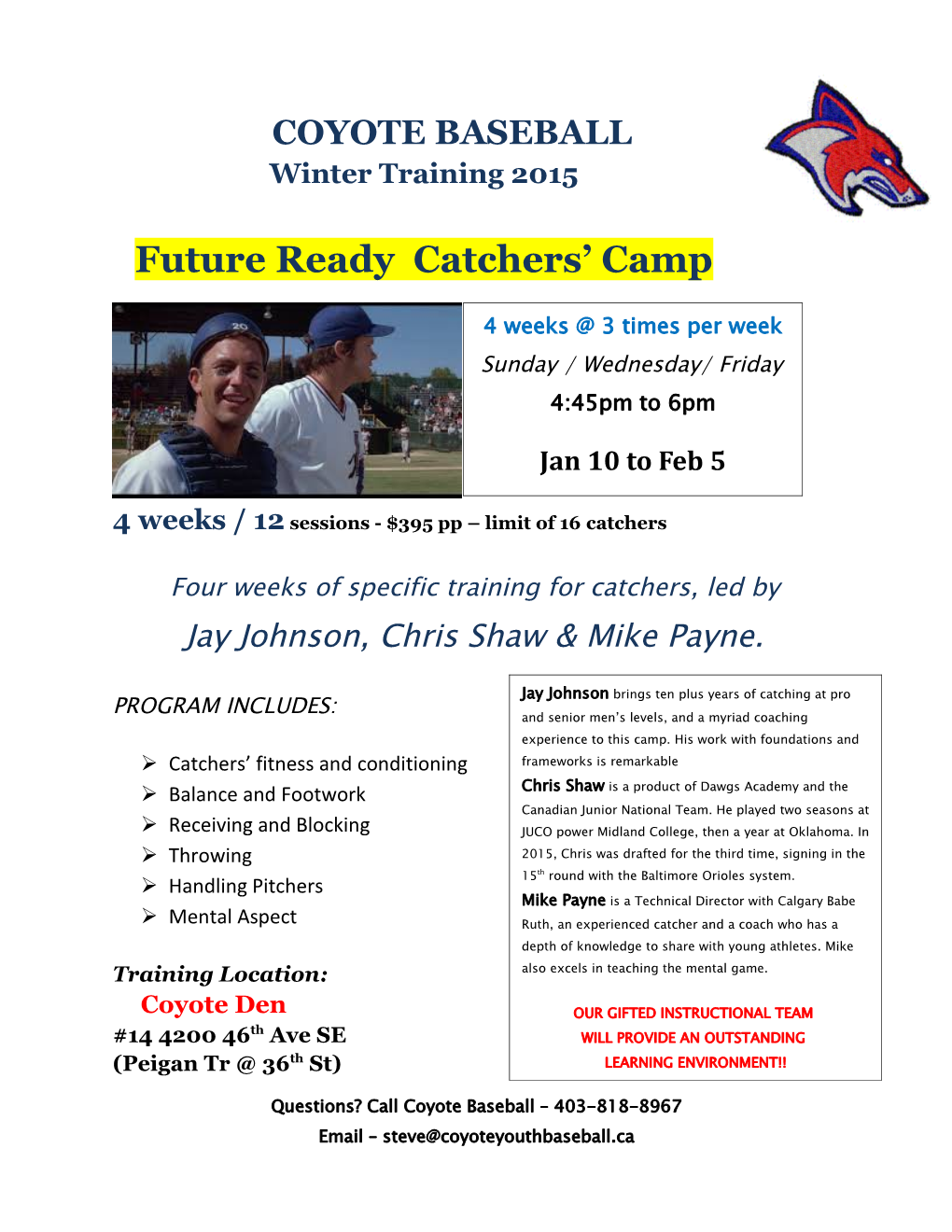 Future Ready Catchers Camp