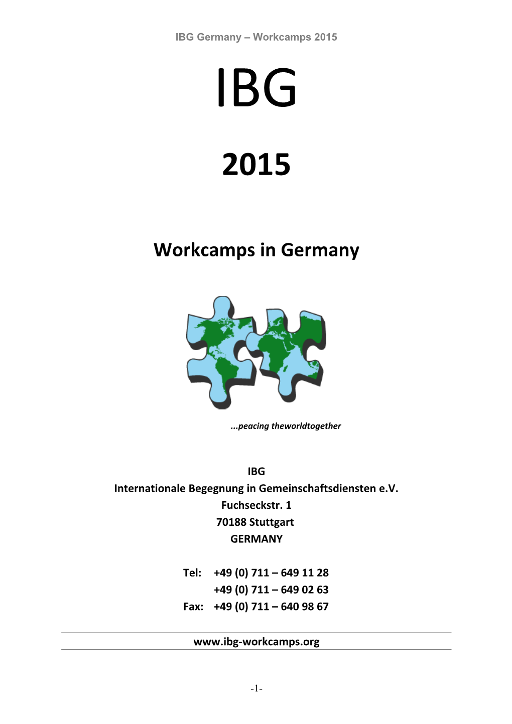 IBG Germany Workcamps 2015