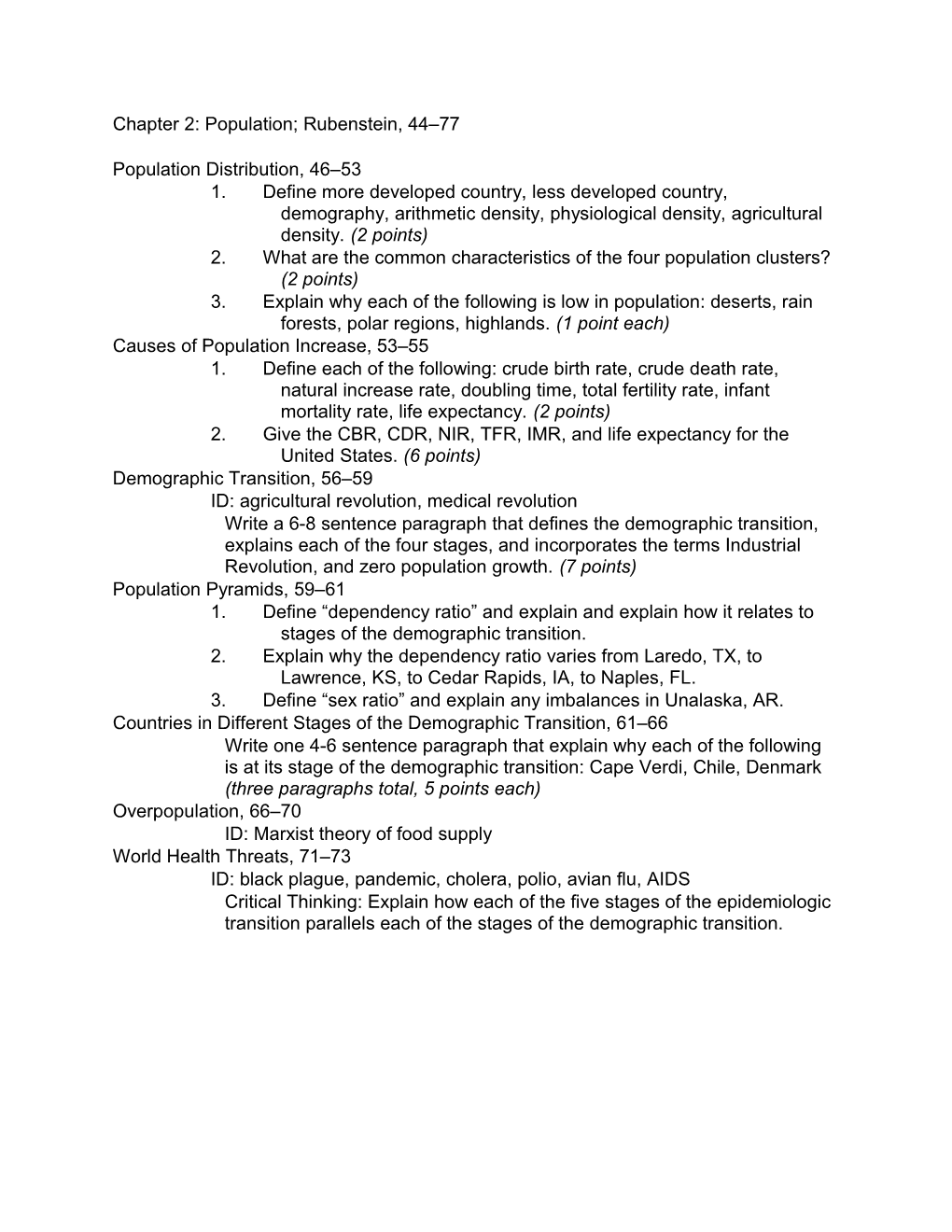 Chapter 2: Population; Rubenstein, 44 77