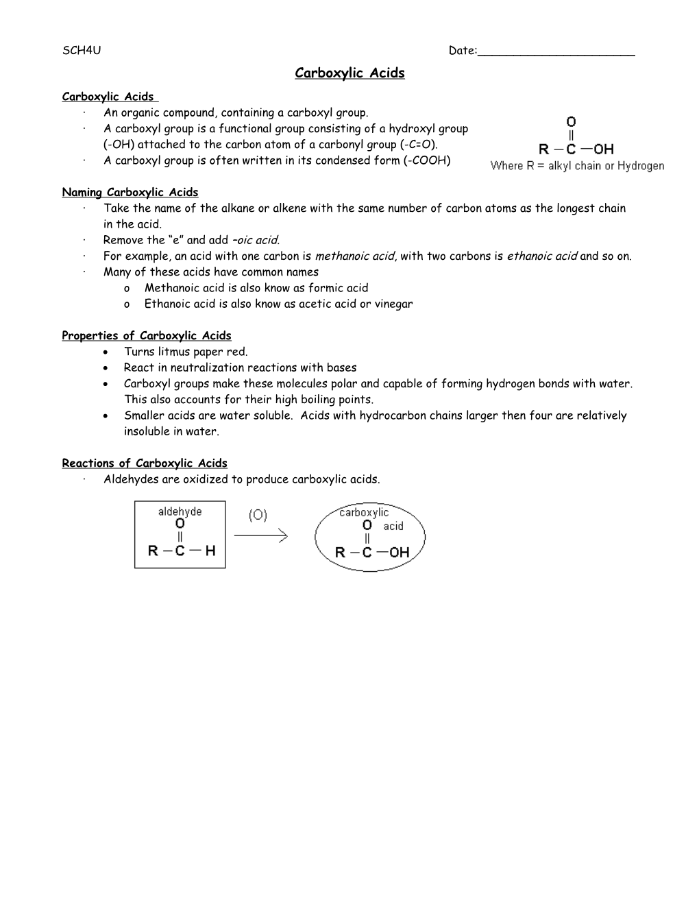 Carboxylic Acids