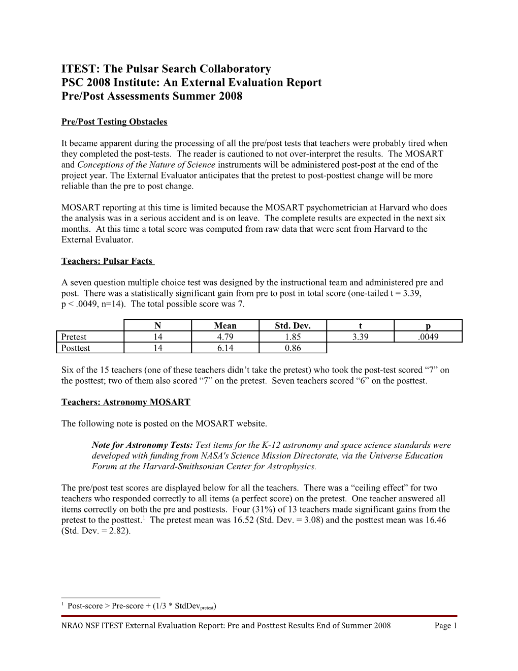 ITEST: the Pulsar Search Collaboratory