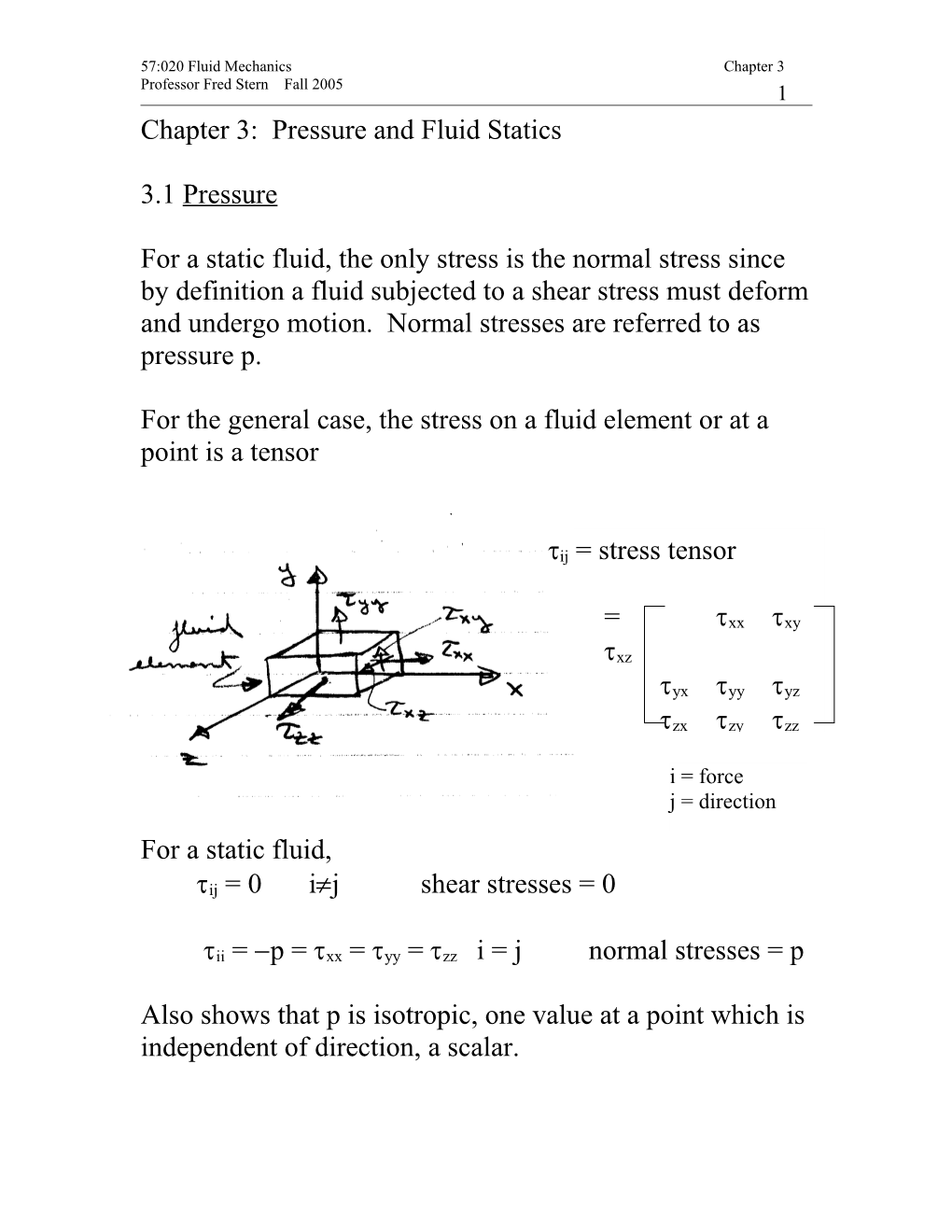 Chapter 3: Fluid Statics