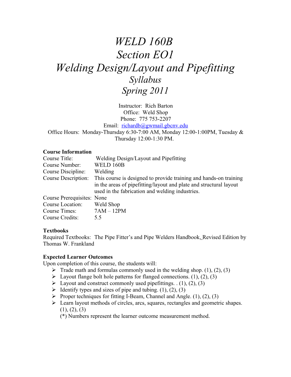 Welding Design/Layout and Pipefitting