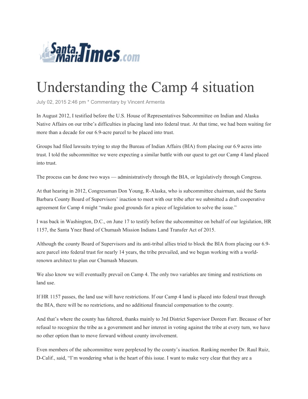 Understanding the Camp 4 Situation