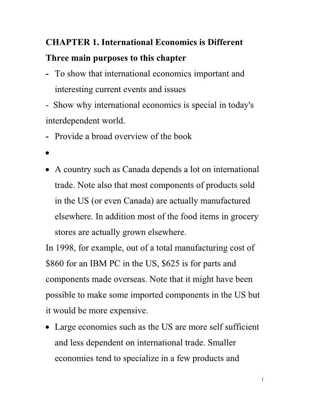 CHAPTER 1. International Economics Is Different