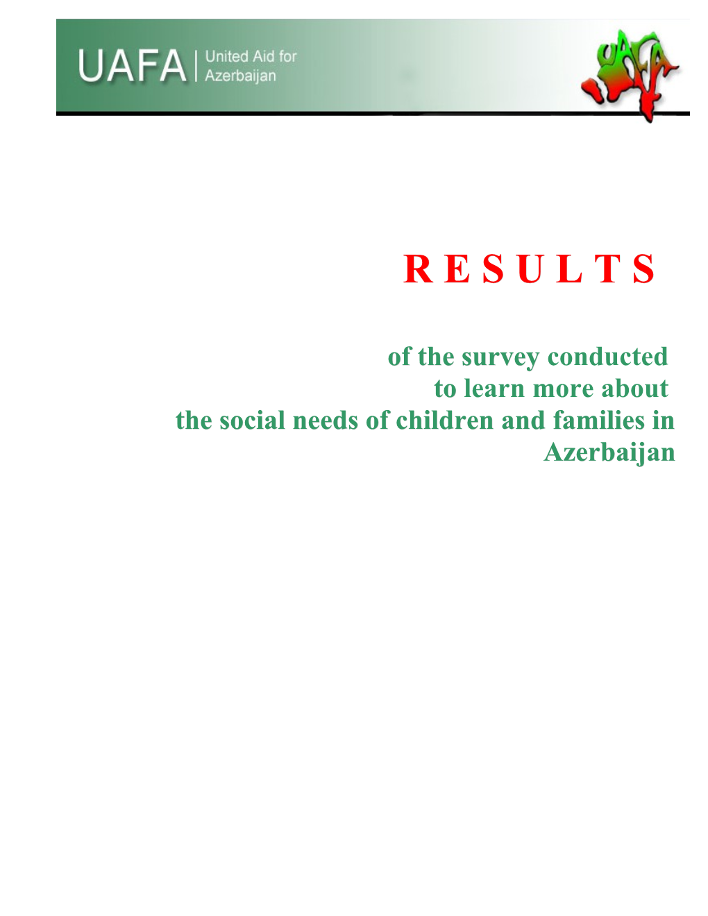 The Social Needs of Children and Families in Azerbaijan