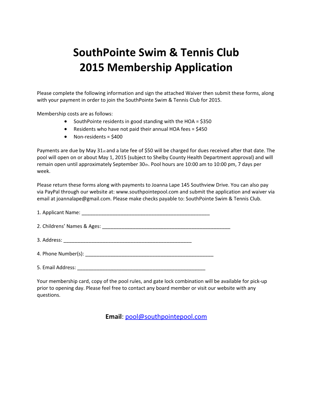 Southpointe Swim & Tennis Club