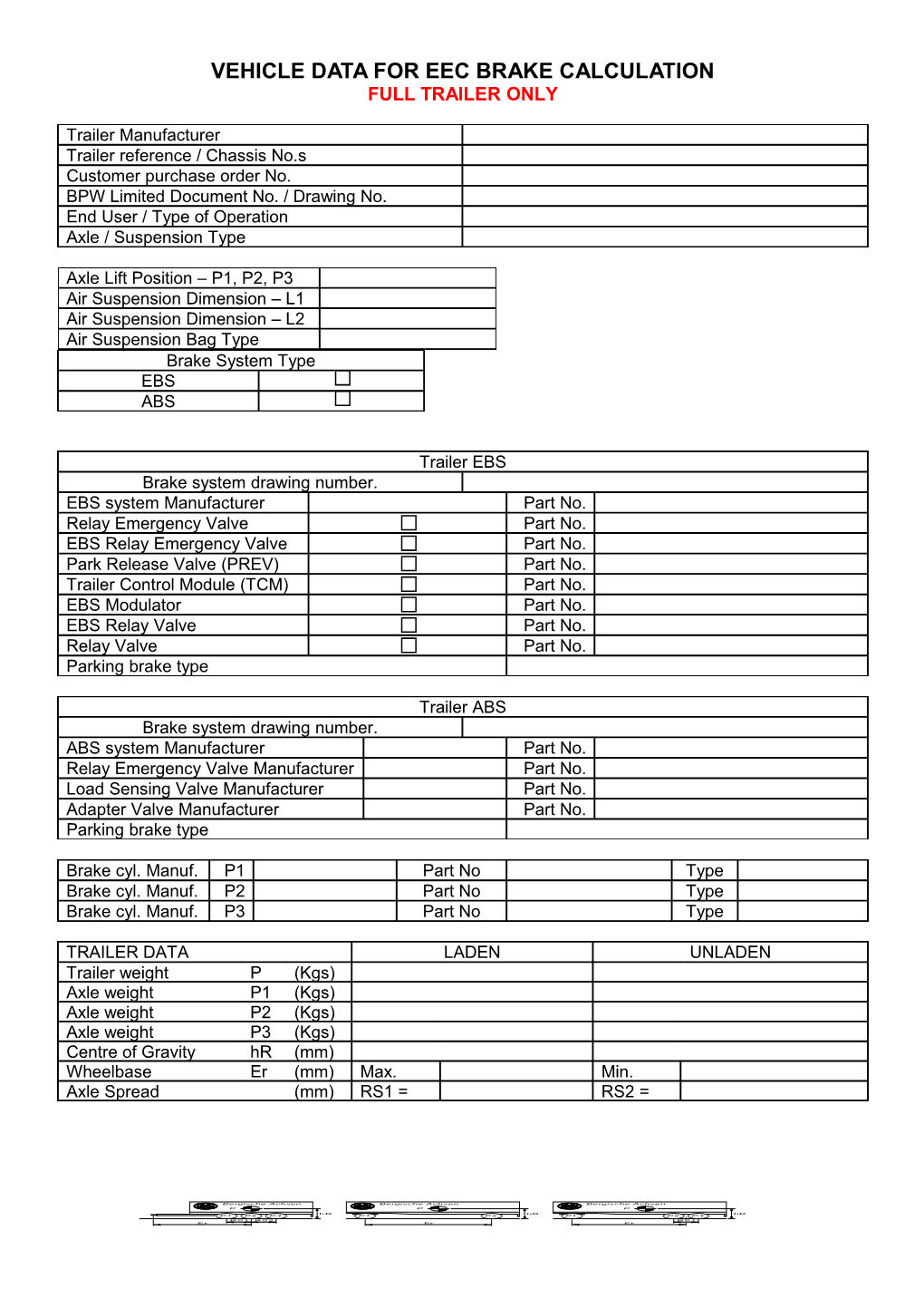 Vehicle Data for Eec Brake Calculation