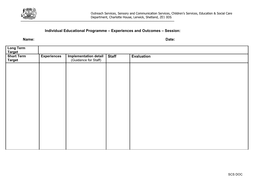 Mobility and Orientation Workplan