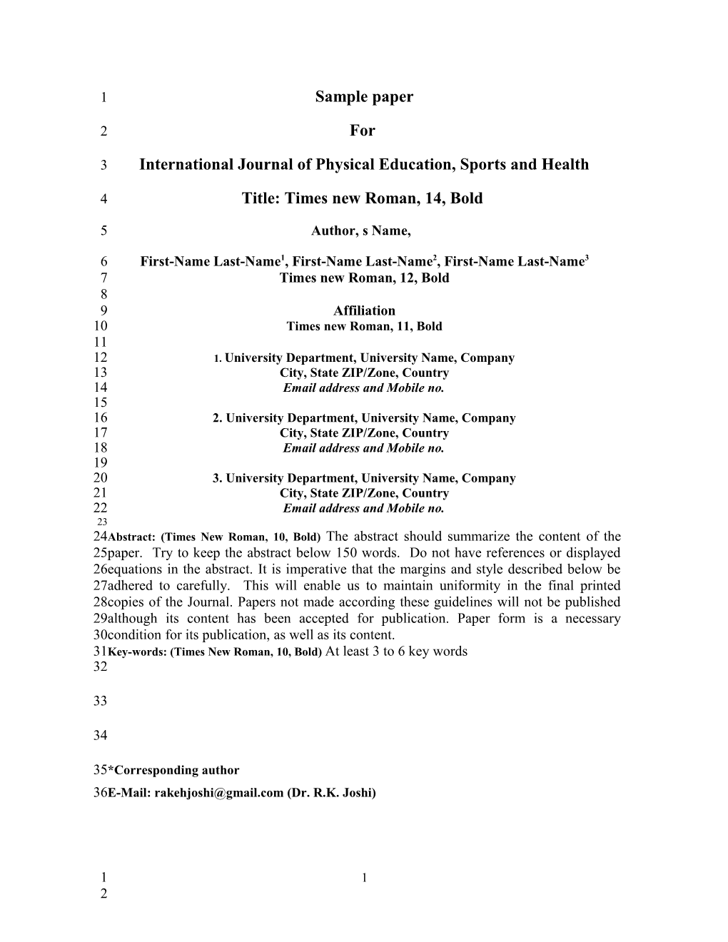 International Journal of Physical Education, Sports and Health