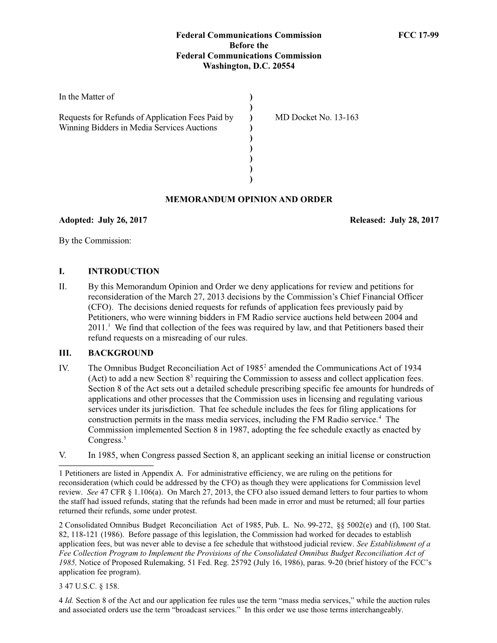 Federal Communications Commission FCC 17-99