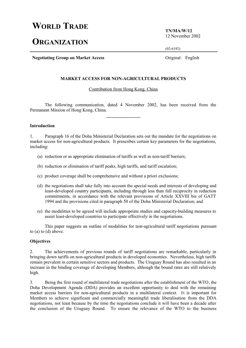 Market Access for Non-Agricultural Products s3