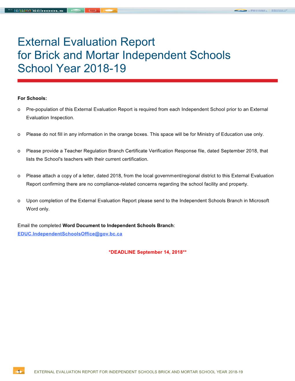 External Evaluation Report for Brick and Mortar Independent Schools School Year 2018-19