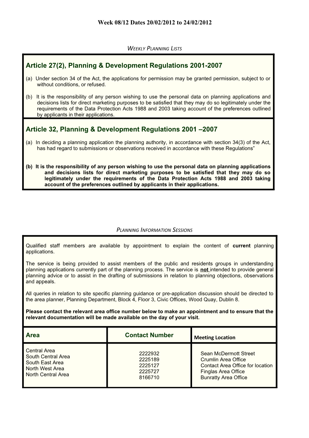 Article 27(2), Planning & Development Regulations 2001-2007 s1
