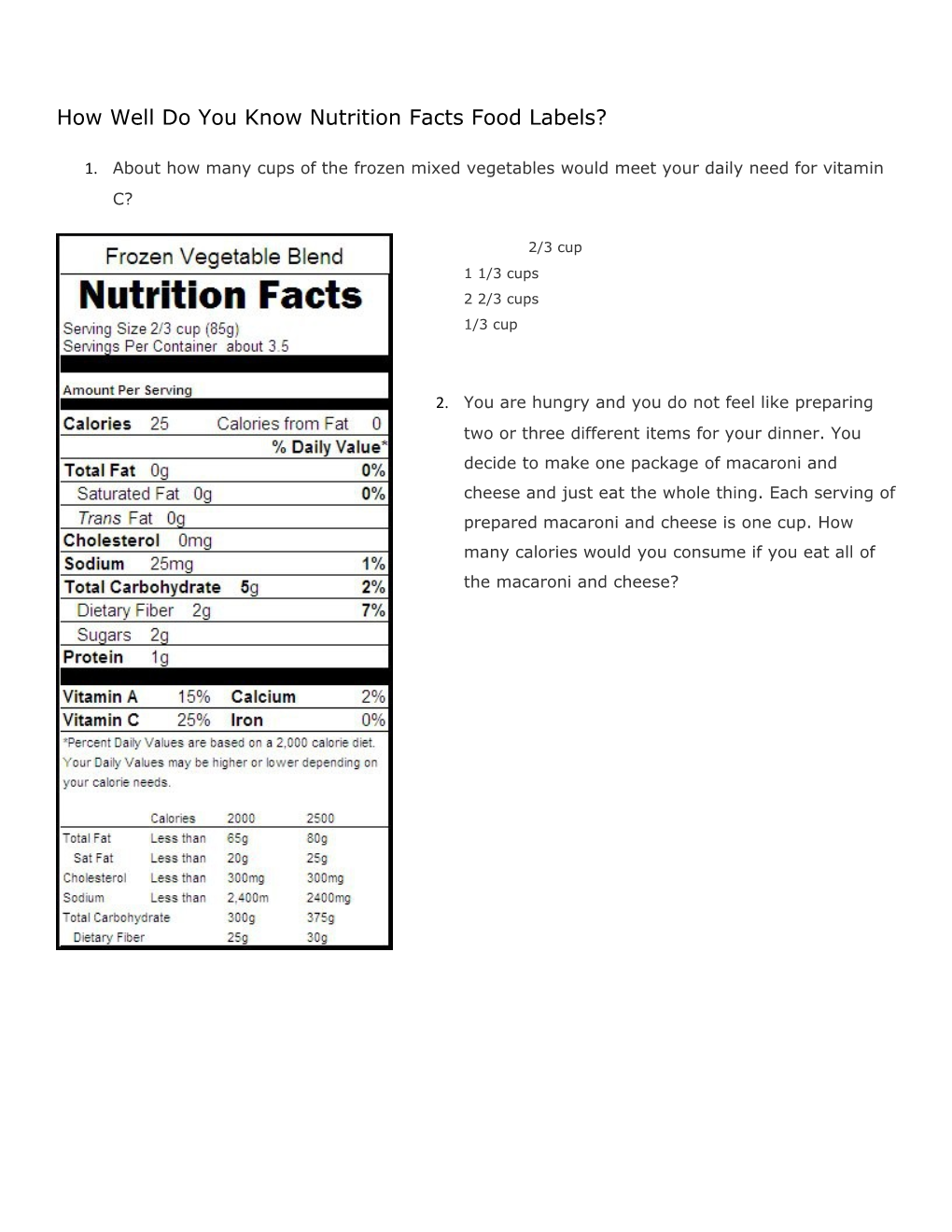 How Well Do You Know Nutrition Facts Food Labels?