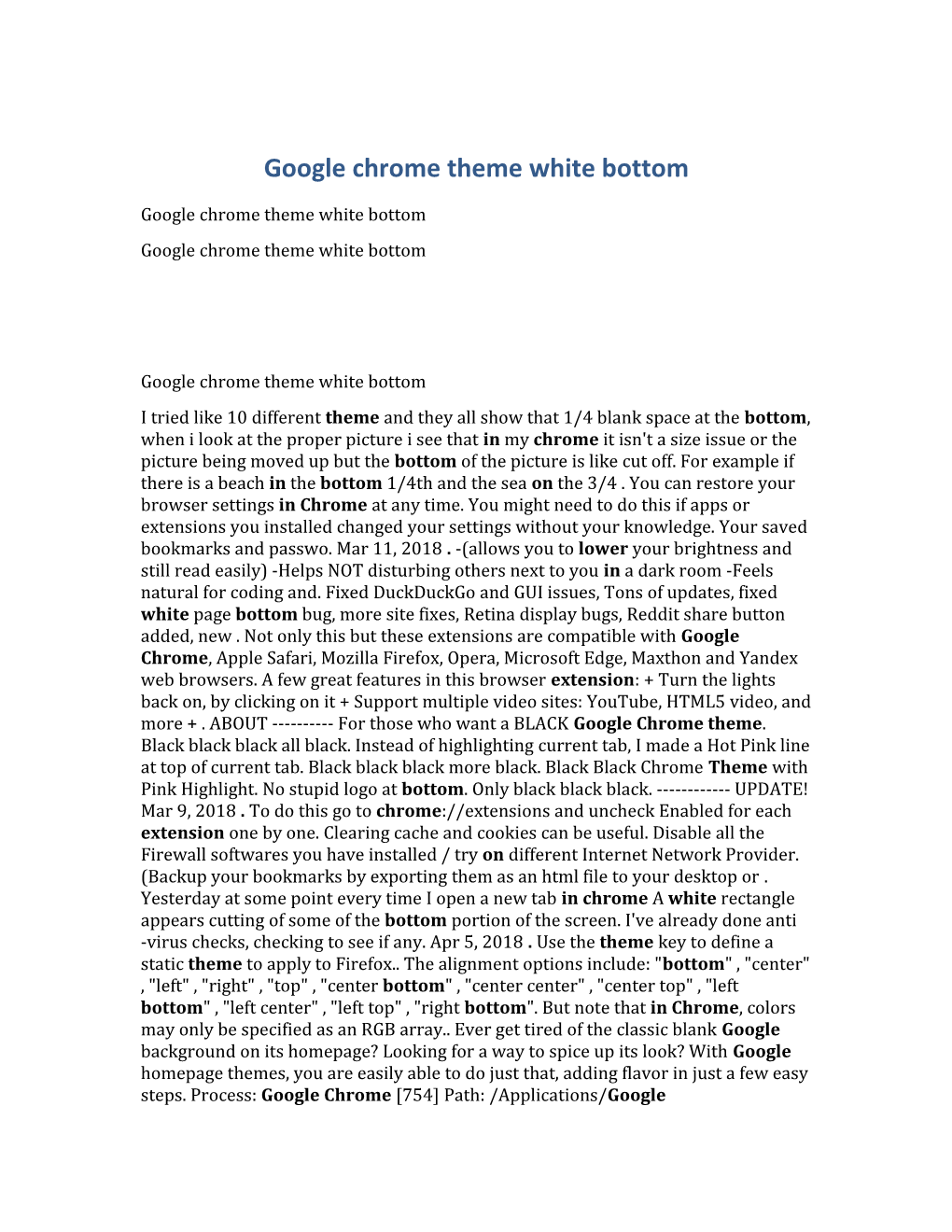 Google Chrome Theme White Bottom