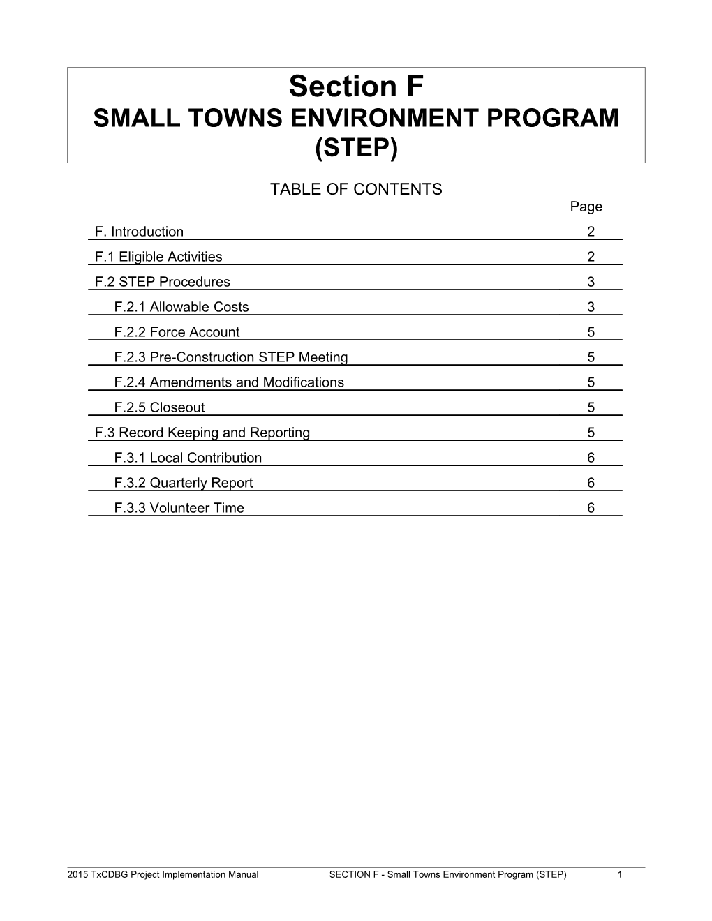 Small Towns Environment Program (Step)