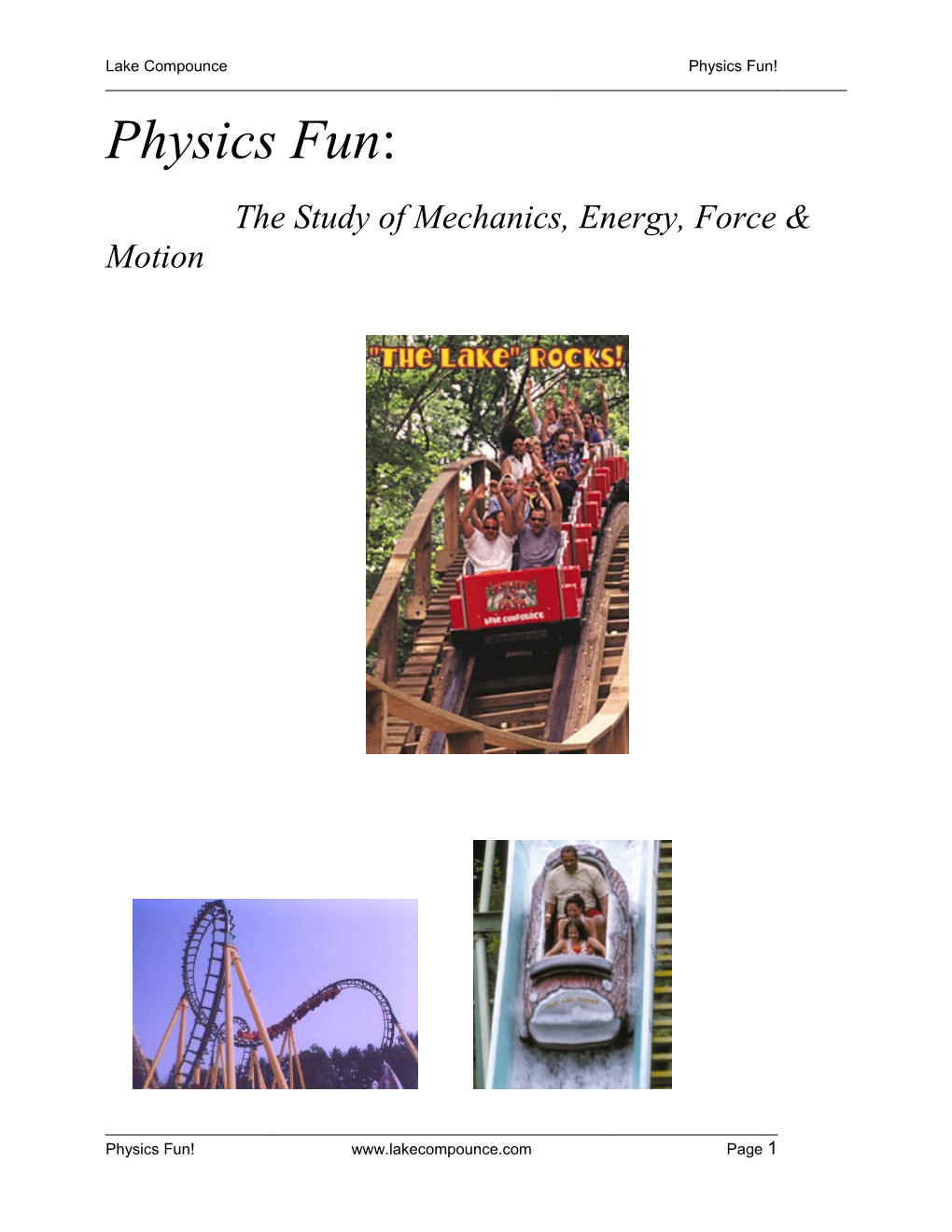 Lake Compounce Physics Fun!