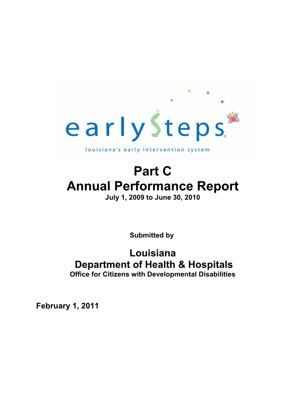 Part C State Annual Performance Report (APR) for ______ (Insert FFY)