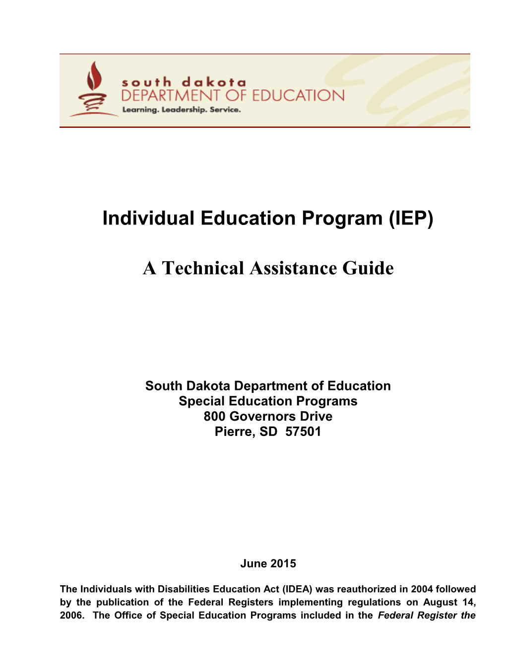 Individual Education Program (IEP)