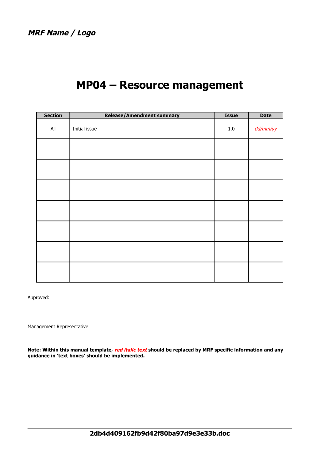 MP04 Resource Management