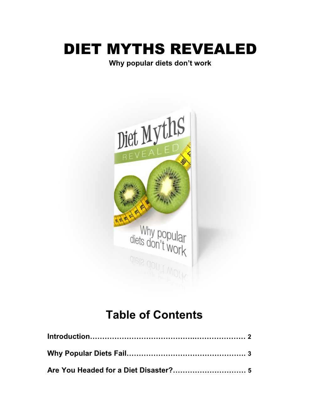 Diet Myths Revealed Ebook