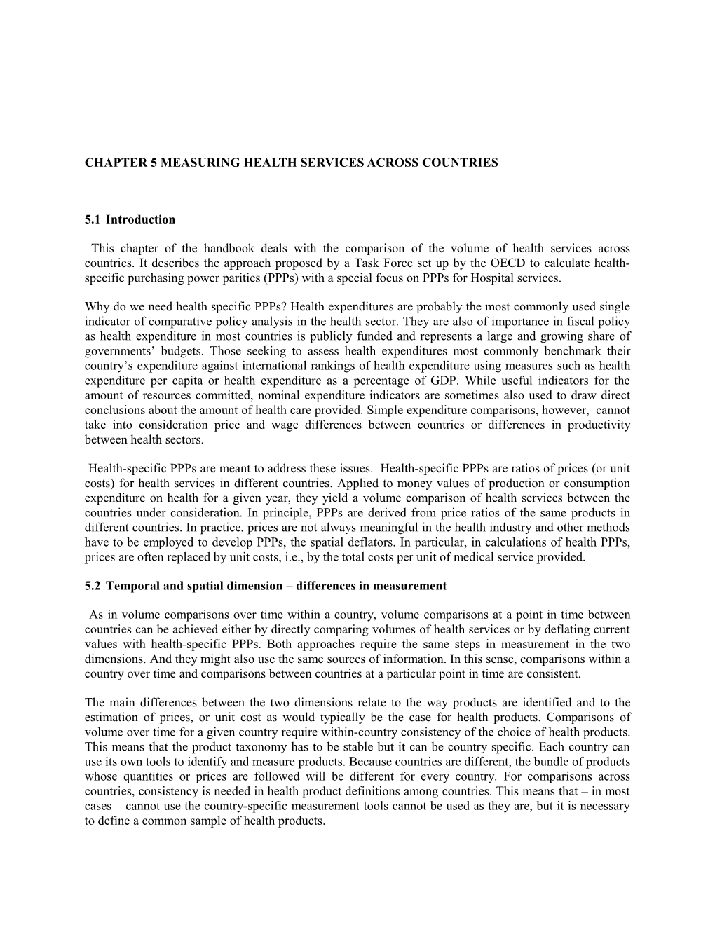 Chapter 5 Measuring Health Services Across Countries