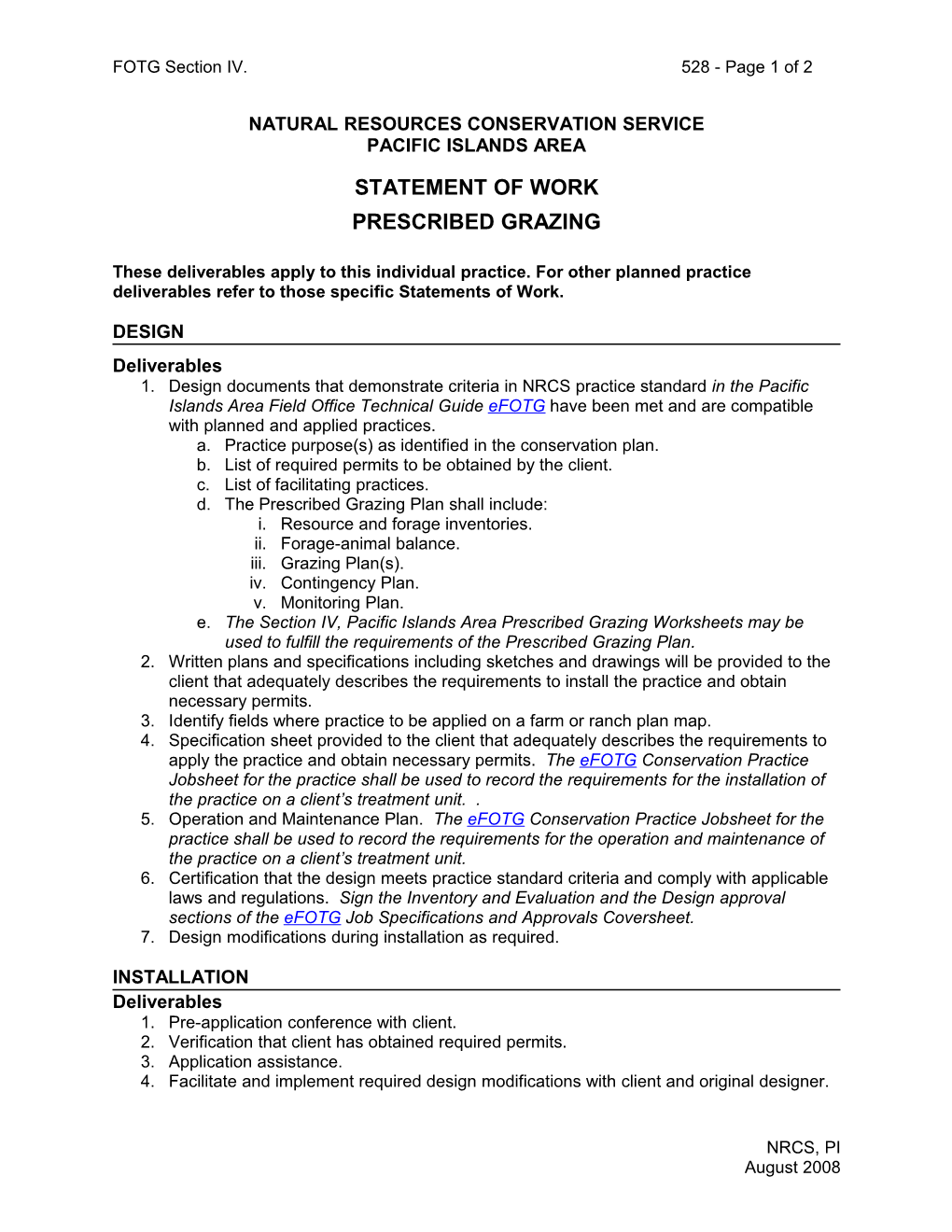 528 - Page 1 of 2Prescribed Grazing