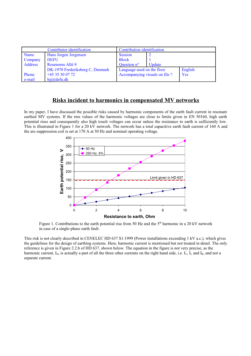 Risks Incident to Harmonics in Compensated Mv Networks