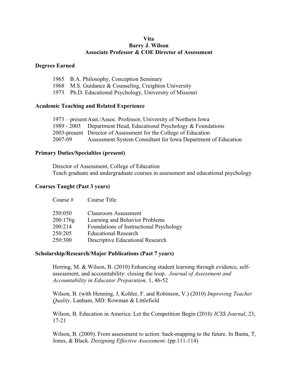 Associate Professor & COE Director of Assessment