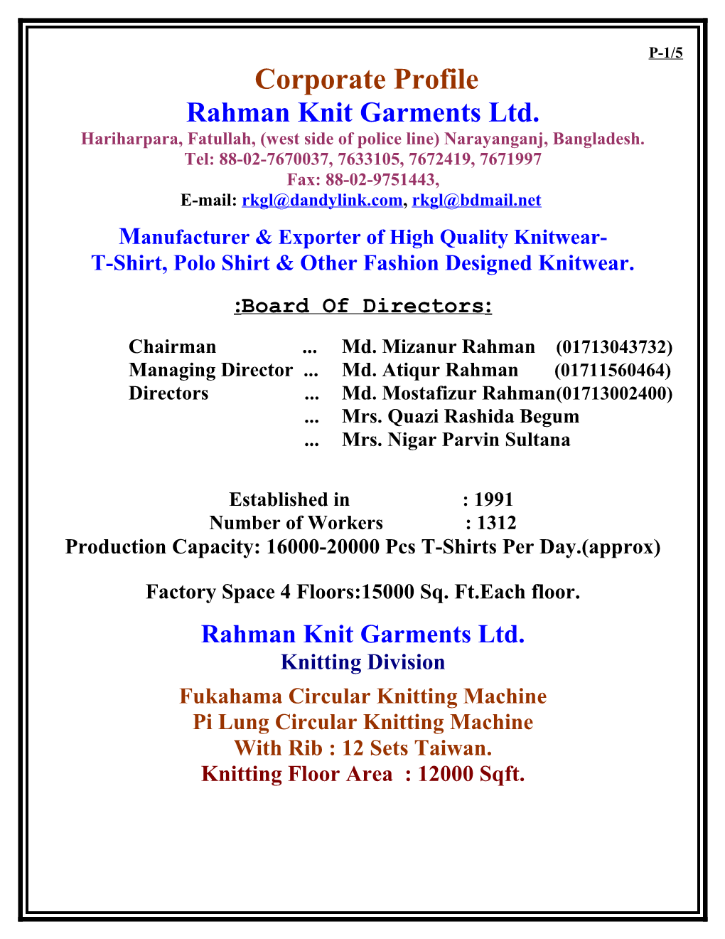 Rahman Knit Garments Ltd