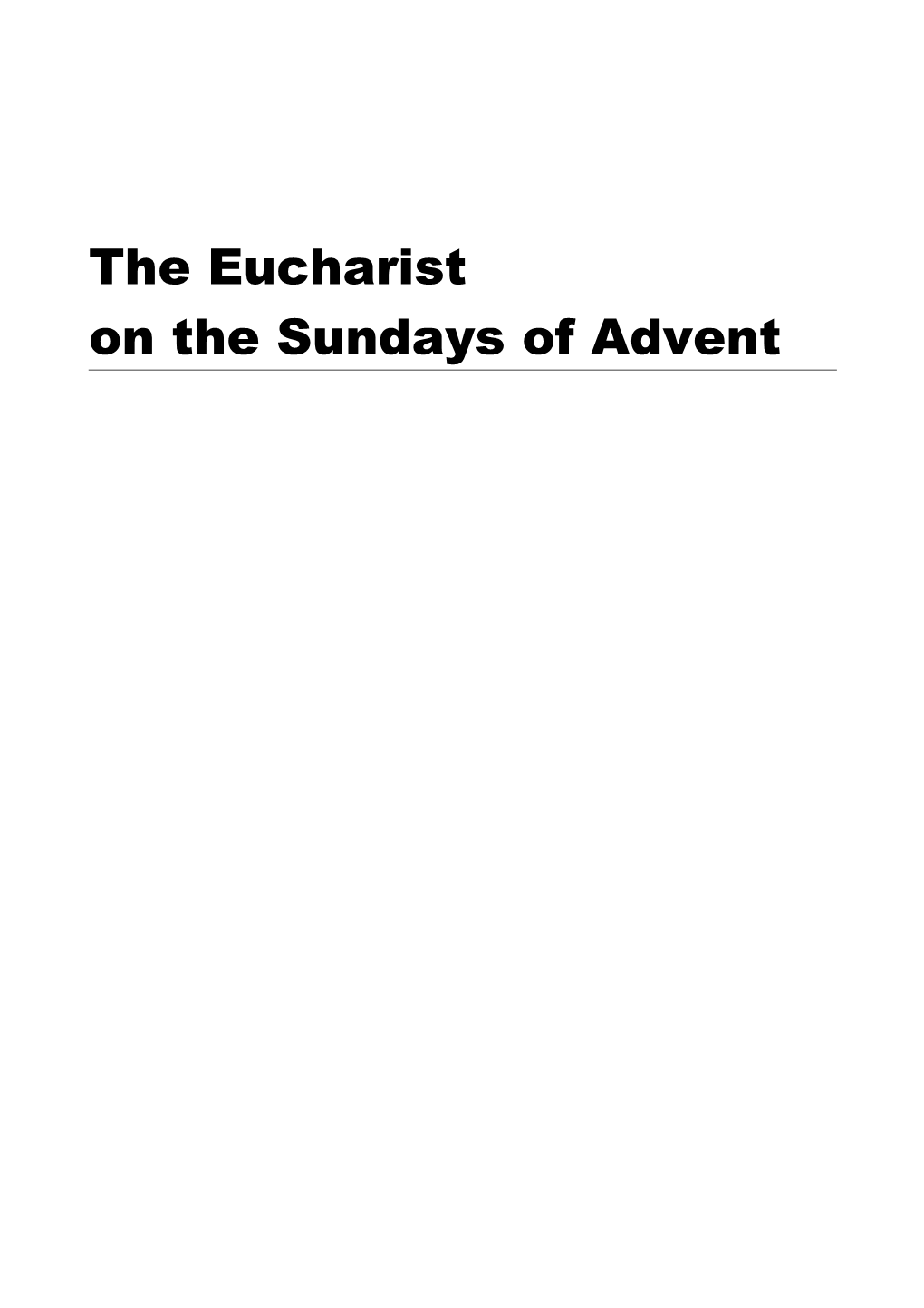 CW1 - the Eucharist on the Sundays of Ordinary Time s1