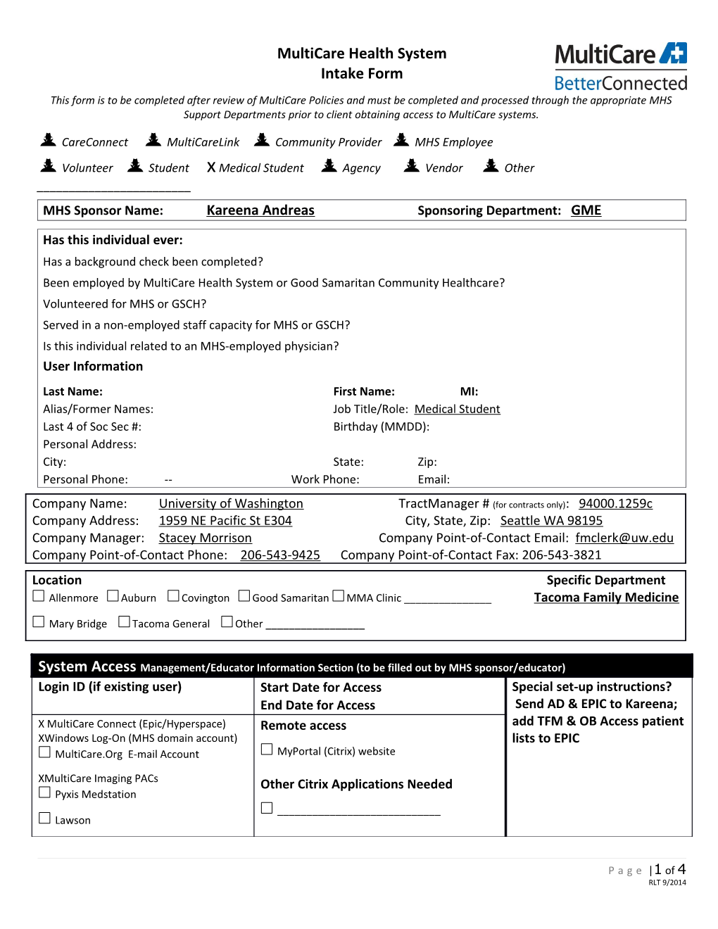 MHS Intake Form (Intended for Info Gathering to Input Into IS Service Portal Request)