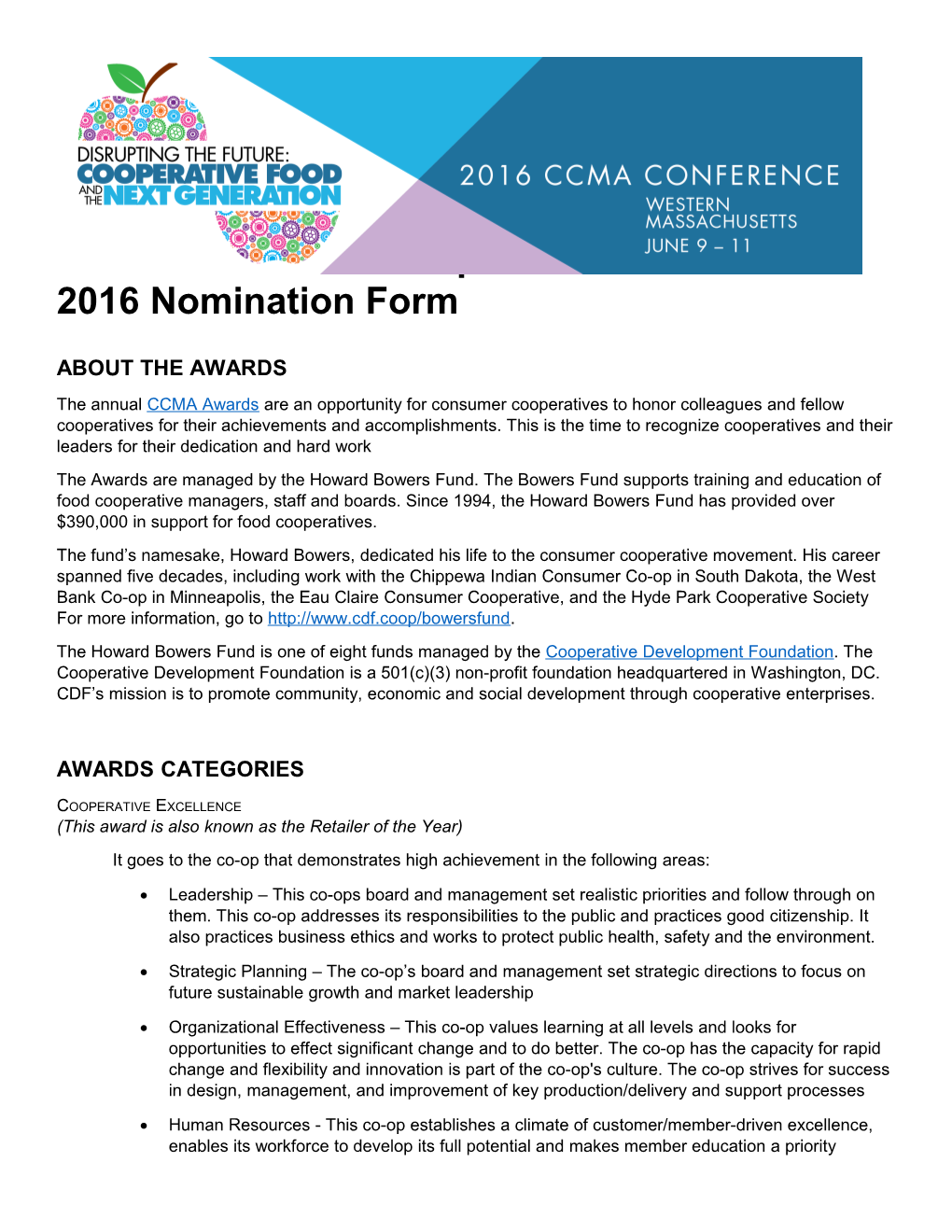 CCMA Awards for Cooperative Excellence