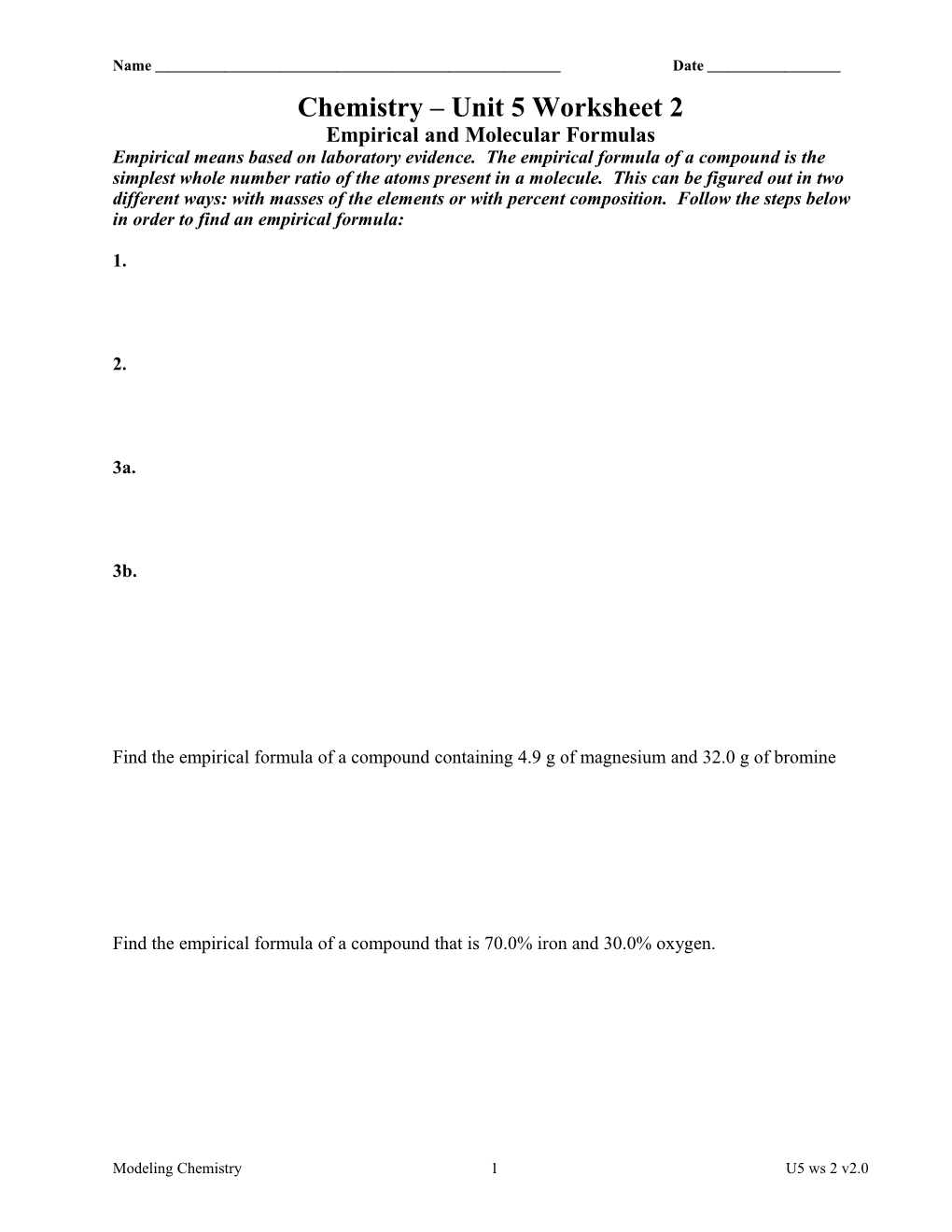 Empirical and Molecular Formulas s1