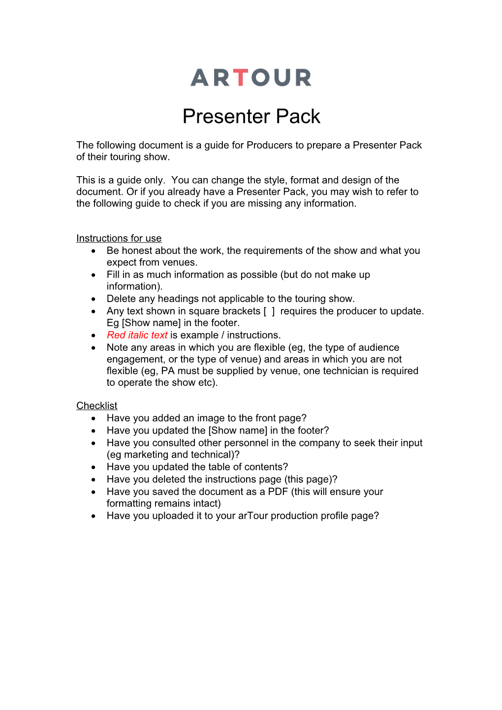 Presenter Pack
