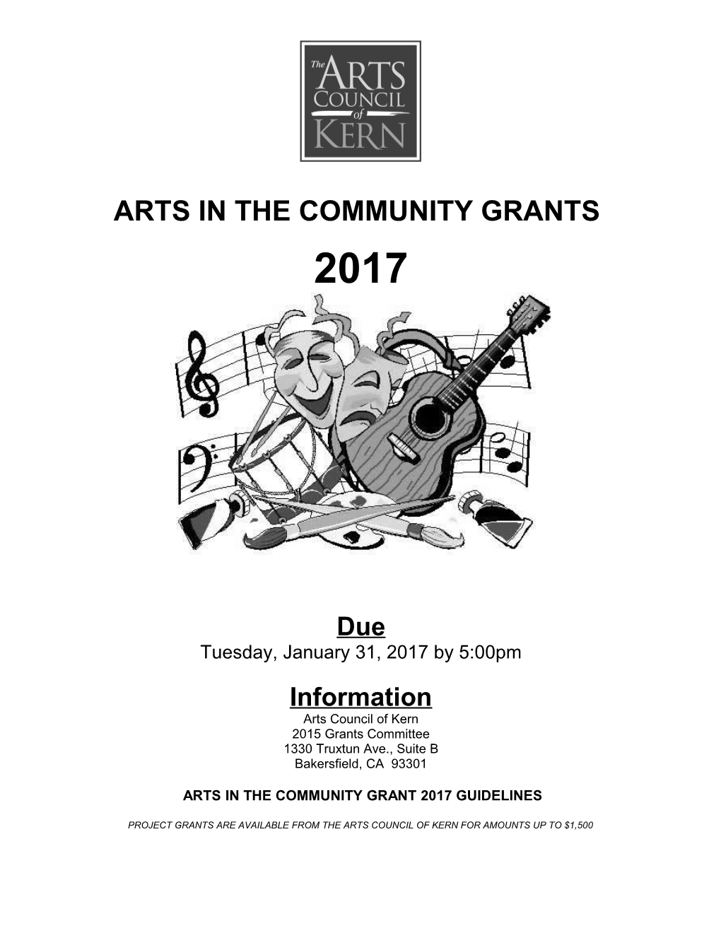 Arts in the Community Grant 2002-2003 Guidelines