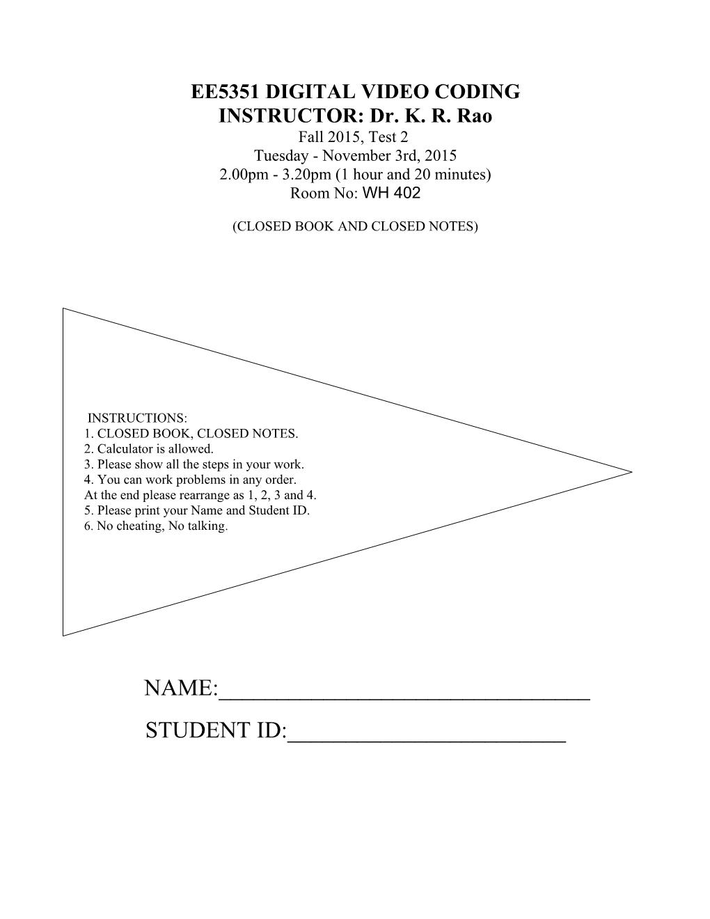 Ee5351 Digital Video Coding