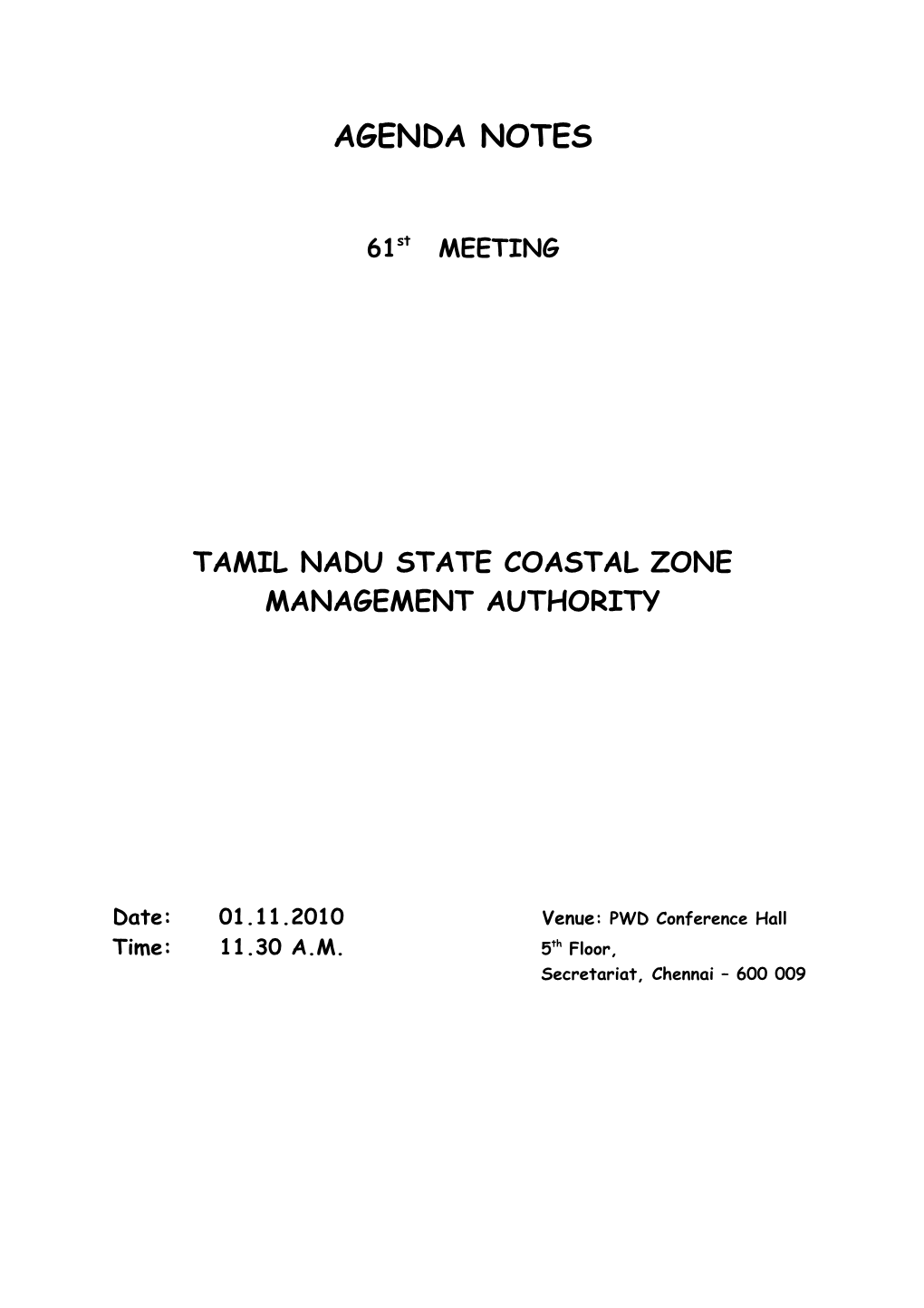 Tamil Nadu State Coastal Zone