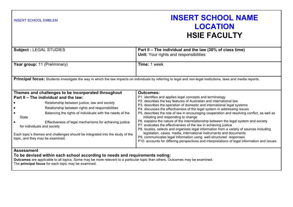 Year Group: 11 (Preliminary)