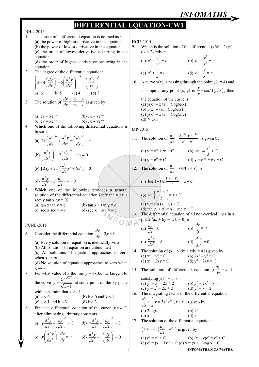 Differential Equation-Cw1