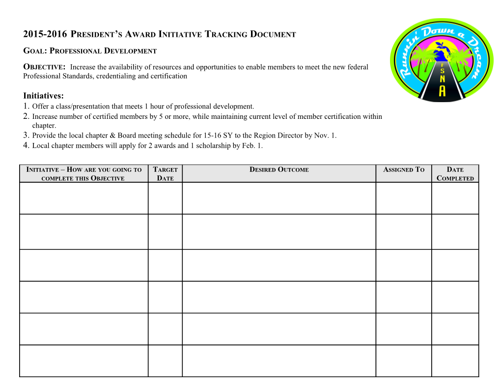 2006 2007 Strategic Issues Tracking Document President S Award