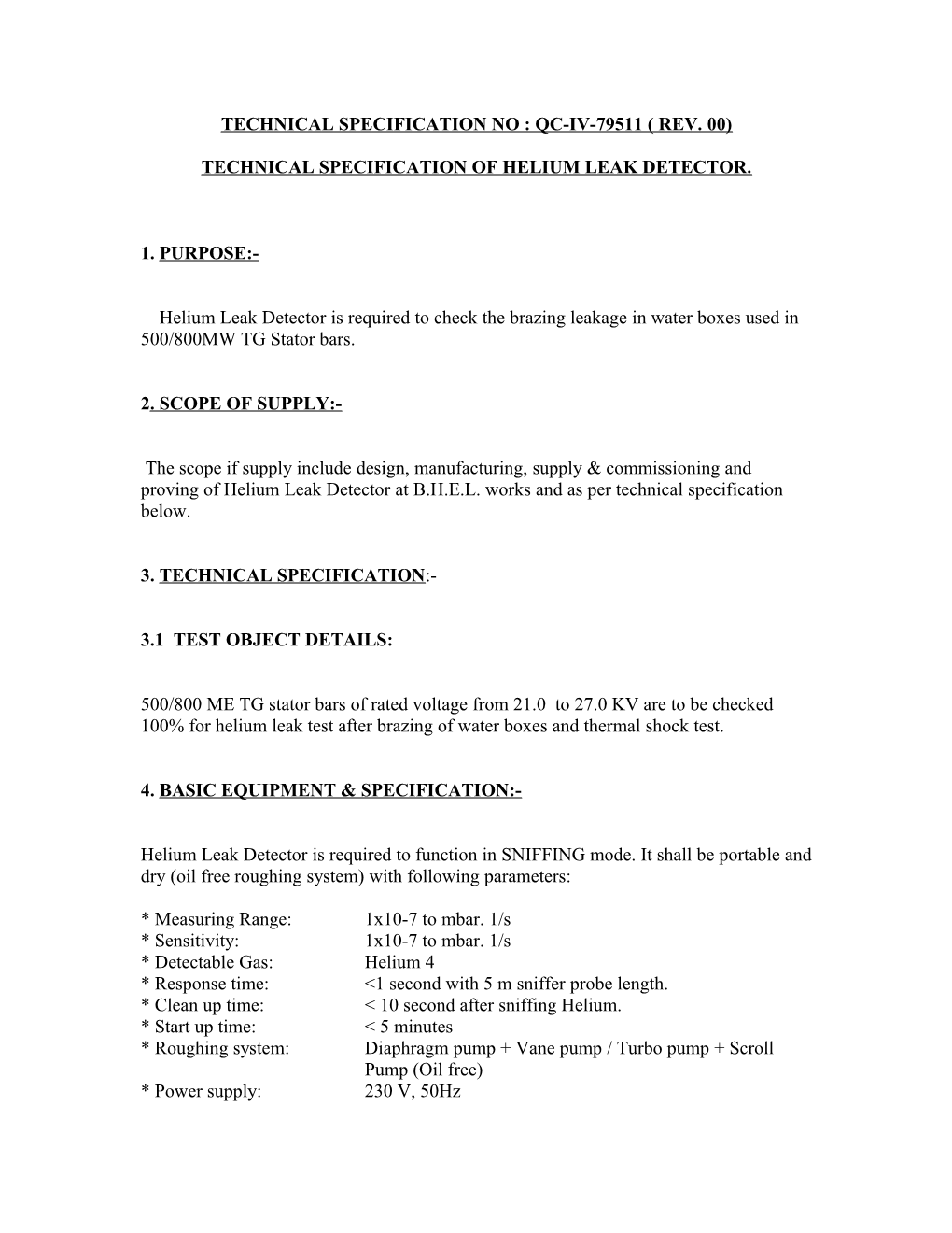 Technical Specification No : Qc-Iv-73053 ( Rev