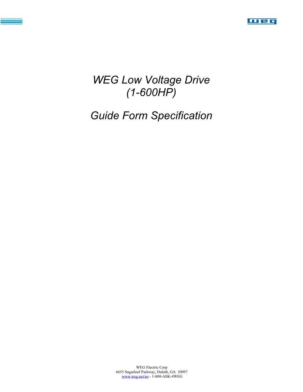 WEG Low Voltage Drive