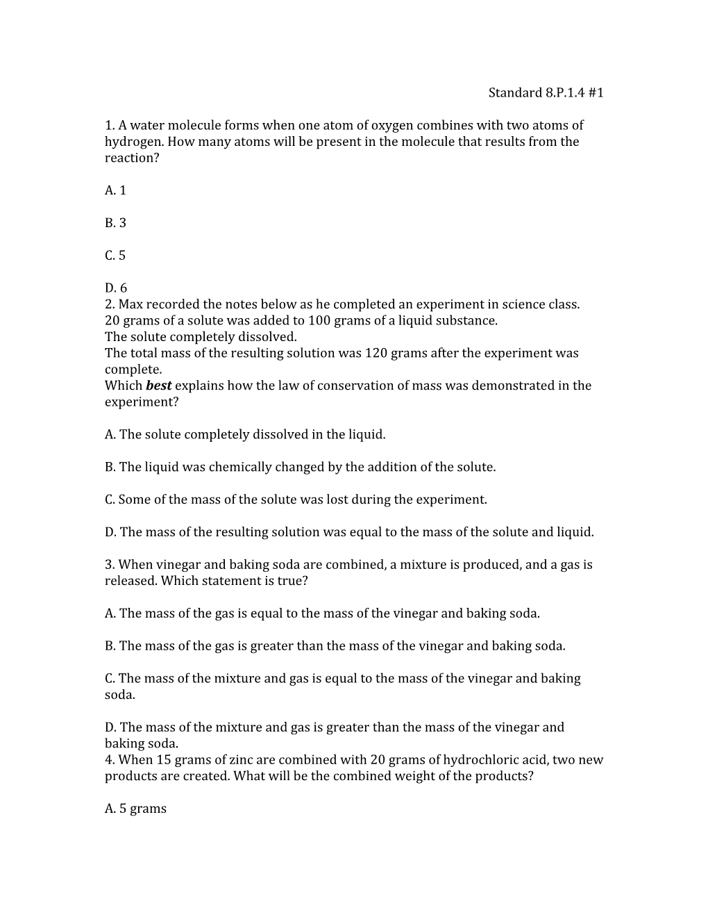 2. Max Recorded the Notes Below As He Completed an Experiment in Science Class