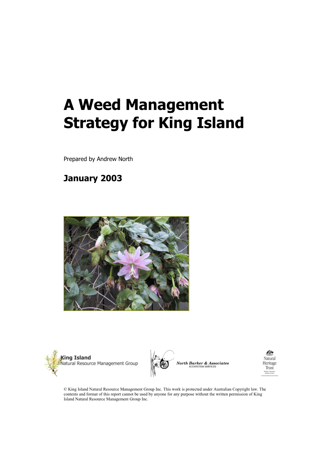 A Weed Management Strategy for King Island